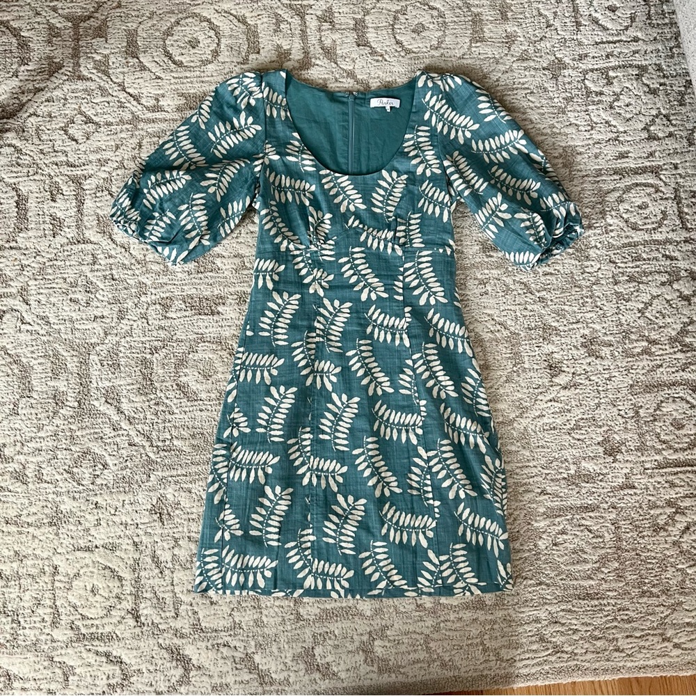 Parker Cammie Tropical Puff Sleeve Mini Dress